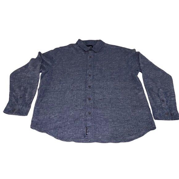 RSQ Mens Blue Long Sleeve Button-Down Shirt XXL 100% Cotton office casual comfy - Picture 3 of 16